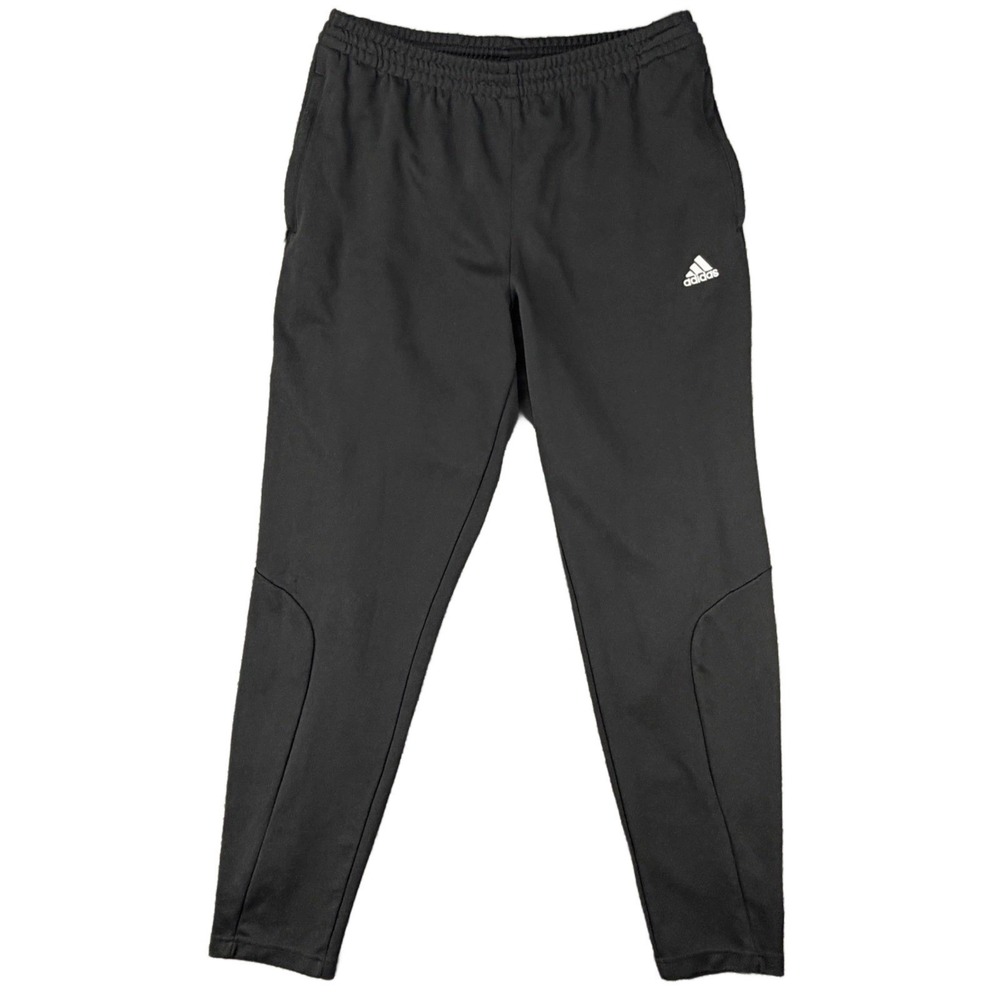 Adidas Climalite Black Athletic Track Pants Men's XL 33" Waist Zip Leg Pockets